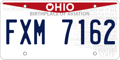 OH license plate FXM7162