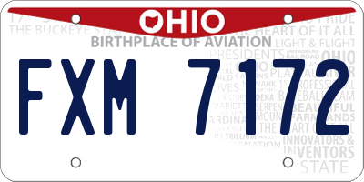 OH license plate FXM7172