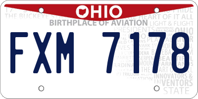 OH license plate FXM7178