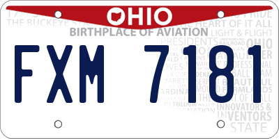 OH license plate FXM7181