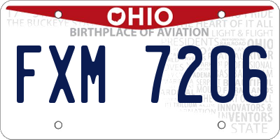 OH license plate FXM7206