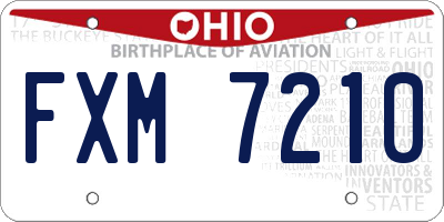 OH license plate FXM7210