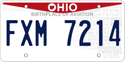 OH license plate FXM7214