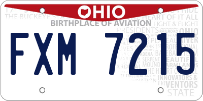 OH license plate FXM7215