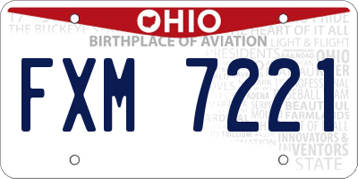OH license plate FXM7221