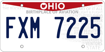 OH license plate FXM7225