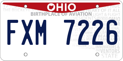 OH license plate FXM7226