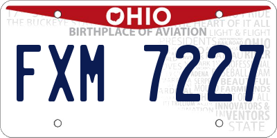 OH license plate FXM7227