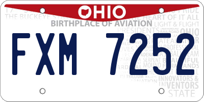 OH license plate FXM7252
