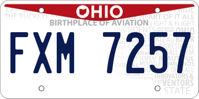 OH license plate FXM7257
