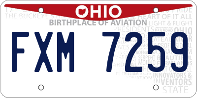 OH license plate FXM7259