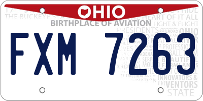 OH license plate FXM7263
