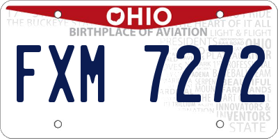 OH license plate FXM7272