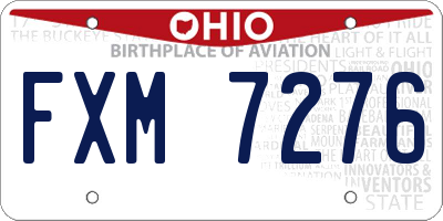 OH license plate FXM7276