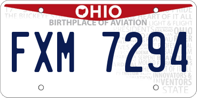 OH license plate FXM7294