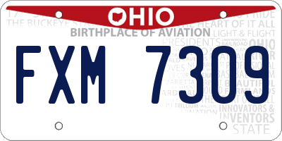OH license plate FXM7309