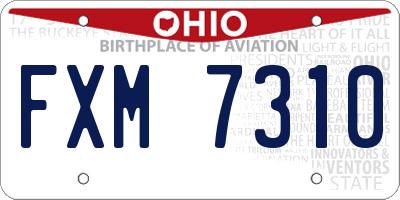 OH license plate FXM7310