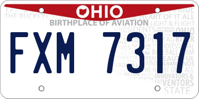 OH license plate FXM7317