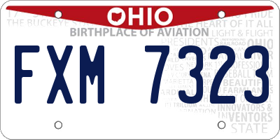 OH license plate FXM7323