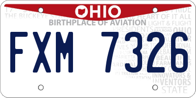 OH license plate FXM7326
