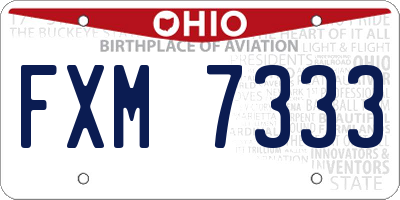 OH license plate FXM7333