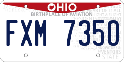 OH license plate FXM7350