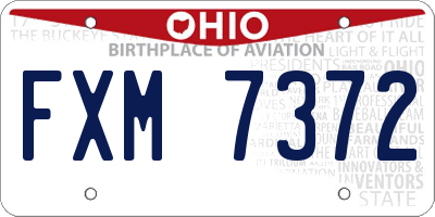 OH license plate FXM7372