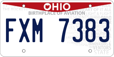 OH license plate FXM7383