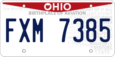 OH license plate FXM7385