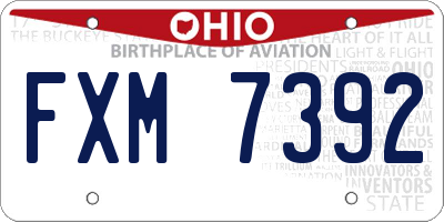 OH license plate FXM7392