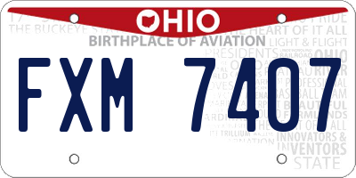 OH license plate FXM7407