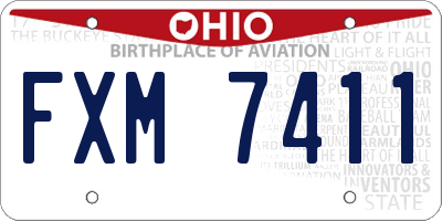OH license plate FXM7411
