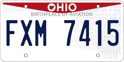 OH license plate FXM7415