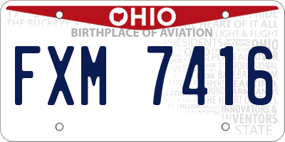 OH license plate FXM7416
