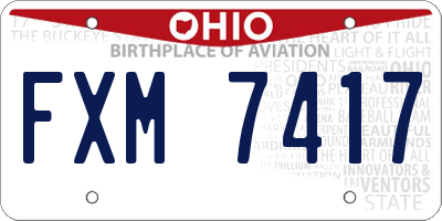OH license plate FXM7417