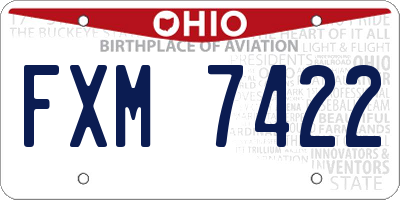 OH license plate FXM7422