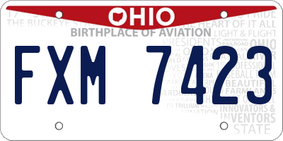 OH license plate FXM7423