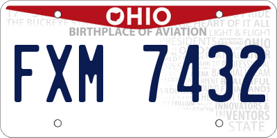 OH license plate FXM7432