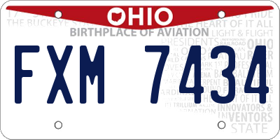 OH license plate FXM7434