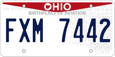 OH license plate FXM7442