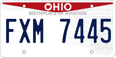 OH license plate FXM7445