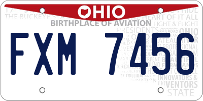 OH license plate FXM7456