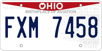 OH license plate FXM7458