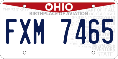 OH license plate FXM7465