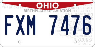 OH license plate FXM7476