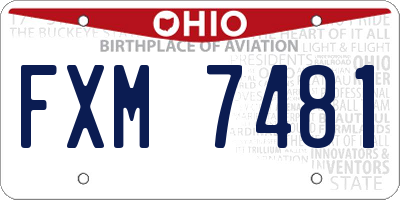 OH license plate FXM7481