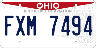 OH license plate FXM7494