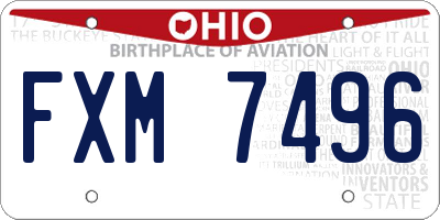 OH license plate FXM7496