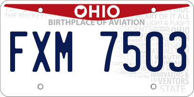 OH license plate FXM7503
