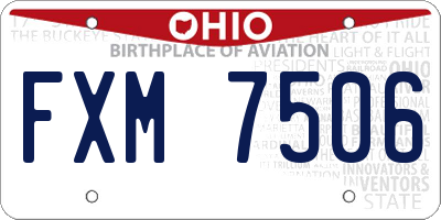 OH license plate FXM7506